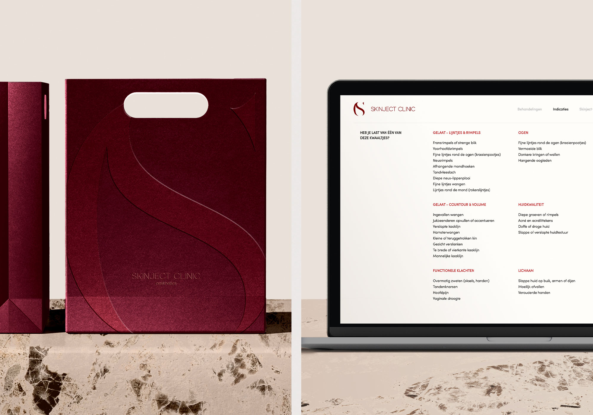 fotografie, branding & website voor Skinject Clinic